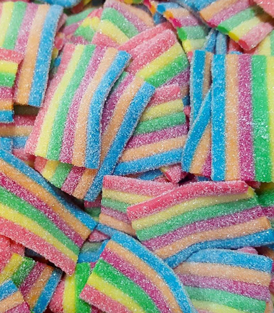 Fizzy rainbow belt bites