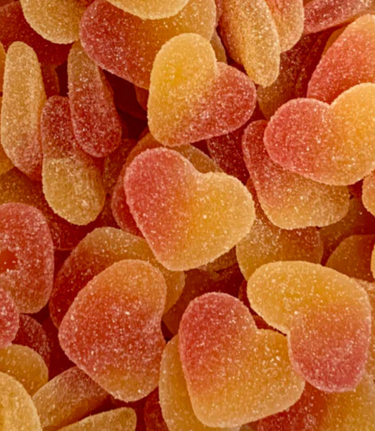 Fizzy peach hearts